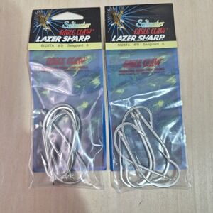 2 Packs Eagle Claw Lazer Sharp Saltwater Fish Hooks 6026TA 8/0 Sea‎ Guard